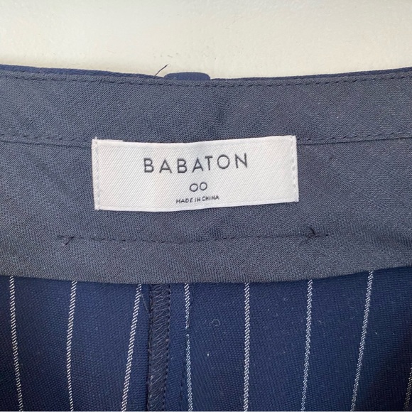 Aritzia BABATON Modesto Navy Stripe Trouser Cropped Dress Pants Ladies 00 Office - Picture 7 of 11